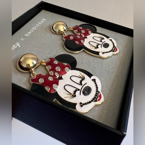 New Disney X Baublebar Statement Minnie Mouse Movable Dangle Earrings - Picture 15 of 16